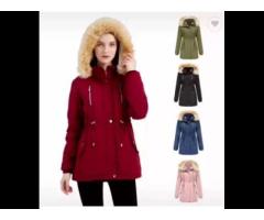 Long Winter Coat Hooded Winter Puffer Jackets For Womens Padded Jacket - Image 3