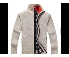 men's sweater coat autumn and winter warm cashmere wool zipper cardigan