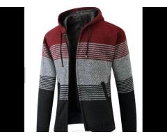 men's sweater coat autumn and winter warm cashmere wool zipper cardigan - Image 2