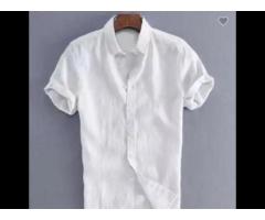 white shirts with short sleeves in summer and cool relaxed leisure coat lapel shirt - Image 1