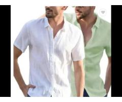 white shirts with short sleeves in summer and cool relaxed leisure coat lapel shirt - Image 2