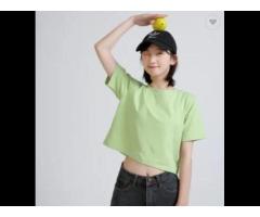 New product Women short sleeve crop top cotton t shirt solid color custom logo - Image 4