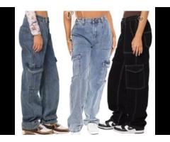 Sharee Y2k Fashion Denim Jeans Women Straight High Waist Wide Leg Pants Cargo Jeans Woman