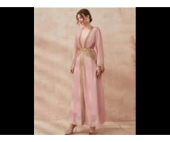 TW 2023 new pink turkey muslim arabic dress middle east dubai ladies suit dress