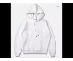 Custom high quality white neutral heavyweight blank puff print hoodie for men - Image 2