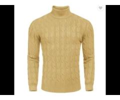 Men Clothing Pullover Ribbed Knitted Turtleneck Sweater men - Image 2