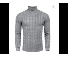 Men Clothing Pullover Ribbed Knitted Turtleneck Sweater men - Image 3
