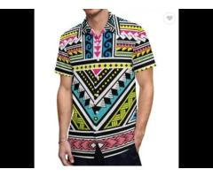 Custom Stylish Large Size 9XL Polynesian Tribal Design Shirts With Buttons New Hip Hop