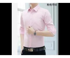 Fashion Business Spring Solid Slim Fit Shirts For Men Formal Office Full Sleeve - Image 1
