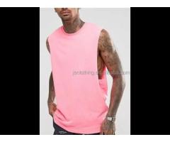 Sleeveless Men's T shirts Dropped Armhole Cotton Tank Tops Plain Custom Gym Vests - Image 1