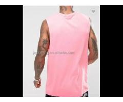 Sleeveless Men's T shirts Dropped Armhole Cotton Tank Tops Plain Custom Gym Vests - Image 2
