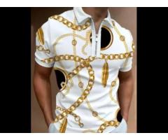 Embroidered Soft Cotton Pattern Polo T Shirts Men Zipper Collar Fashion - Image 2
