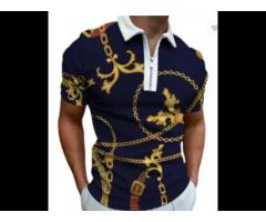 Embroidered Soft Cotton Pattern Polo T Shirts Men Zipper Collar Fashion - Image 3