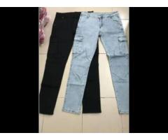 Plus Size Cotton Jeans Men Trousers Casual Multi Pocket Cargo Jeans Man Fashion