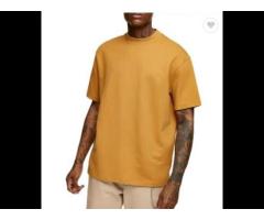 2023 Heavy Thick Collar Tee Blank Custom Mock Neck Boxy Fit Men's T Shirt - Image 3