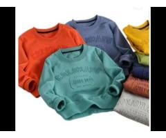 100% Cotton crew neck plain pullover mens 3d embossed crewneck sweatshirts - Image 1