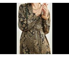 heavy twill silk dress women's small slim silk skirt cardigan coat - Image 2