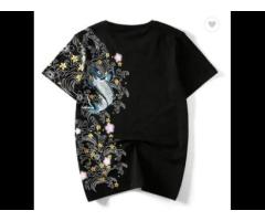 Embroidered Personality Loose Oversized Short Sleeve T-shirt Men's Pure Cotton T Shirt - Image 2