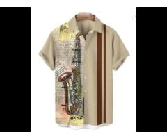 Men's Hawaiian Shirts For Men Casual Musical Instruments 3D Printed Shirts Loose