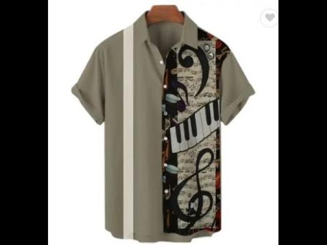 Men's Hawaiian Shirts For Men Casual Musical Instruments 3D Printed Shirts Loose - 2