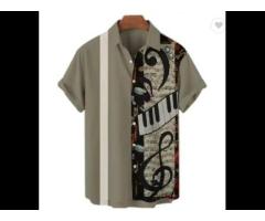 Men's Hawaiian Shirts For Men Casual Musical Instruments 3D Printed Shirts Loose - Image 2