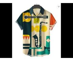 Men's Hawaiian Shirts For Men Casual Musical Instruments 3D Printed Shirts Loose - Image 4