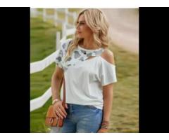 Haute Couture Logo Wholesale Summer Women ops Happy Leer Paern Prin Sleeve ee Shirts
