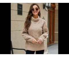 inter Women's Sweater Pullover Button Knit Sweater Europe and America full Size - Image 3