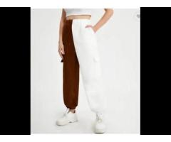High Quality Women Colorblock Carrot Pants Jogger Cotton Women's Pocket Sweatpants Woman - Image 2