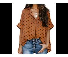 printed shirt for women is the latest on the market Loose printed blouse Big size loose sexy shirt - Image 3