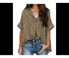 printed shirt for women is the latest on the market Loose printed blouse Big size loose sexy shirt - Image 4
