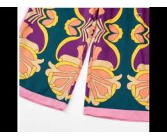 Fashion print home Pants Vintage High Elastic Waist Drawstring Female Trousers Mujer - Image 3