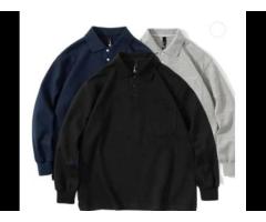 Oversized Plus Size Blank Pullover Golf Collar Men's Turn-Down Collar Hoodies & Sweatshirts