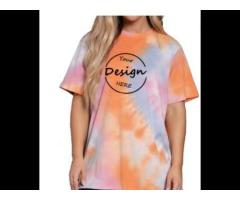 Womens Baggy Tie Dye Women T Shirts High Quality Soft Combed Cotton Screen Print - Image 3