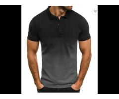 oem summer Custom casual Logo Printing Teamwear Fit Uniform work men's Short Sleeve black