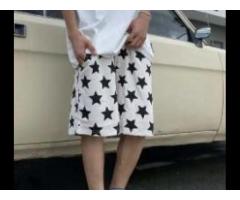 mens cargo breathable unisex plus size short pants vintage starts print streetwear - Image 3