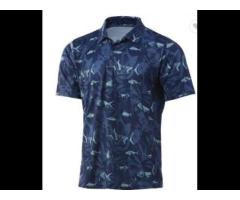 Fishing Shirts Popular Leaf Design Breathable Custom UPF50+ Soft Fishing Polo Shirts