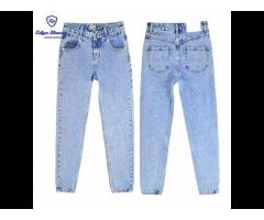 Fashion high quality customize blue straight women jeans denim pants