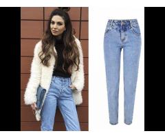 Fashion high quality customize blue straight women jeans denim pants - Image 3