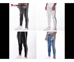 Hot Sell Breathable Fashion Straight Fit Tapered Leg Jean Distressed Ripped Leisure Casual