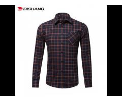 Factory Customized OEM Men Button Up Long Sleeve Casual Blue Plaid flannel shirt for men - Image 2