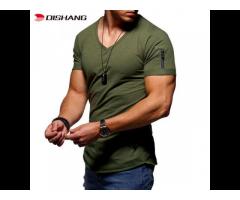 Wholesale Summer Men's New Fashion Short Sleeve T Shirt Men Casual V Neck Tees