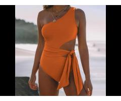 Wholesale Custom One Shoulder Cut Out Bathing Suits For Women One Piece Fitness Swimwear