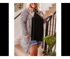 New Arrivals Plus Size Animal Print Cardigans For Women Loose Fit Leopard Open Front Cardigan