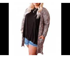 New Arrivals Plus Size Animal Print Cardigans For Women Loose Fit Leopard Open Front Cardigan - Image 2