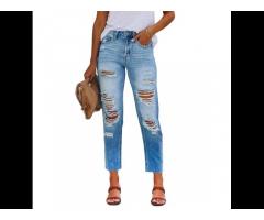 Vintage  Jeans Straight Jeans Women Wide Leg Pants Boyfriend Casual White Denim Trousers - Image 3