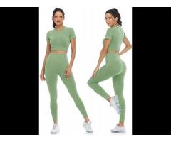 FREE SAMPLE 2 Piece Outfits Yoga Set Seamless High Waist Leggings and Quick-Dry Yoga Crop Tops