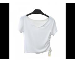 Drawstring Fashion Short-Sleeved Cotton T-shirt Can Be Customized With Various Patterns