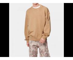 2022 New Fashion Early Spring Heavyweight 100% Cotton Sweatshirt Unbrushed Khaki Pigment
