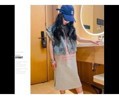 KS0593 Words fashion print girls summer tshirt dress teen girls long model dresses for girls - Image 3